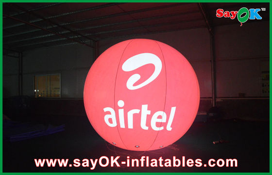 Outdoor Red Bottom Led Inflatable Helium Ballon 0.18mm PVC