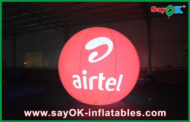 Outdoor Red Bottom Led Inflatable Helium Ballon 0.18mm PVC