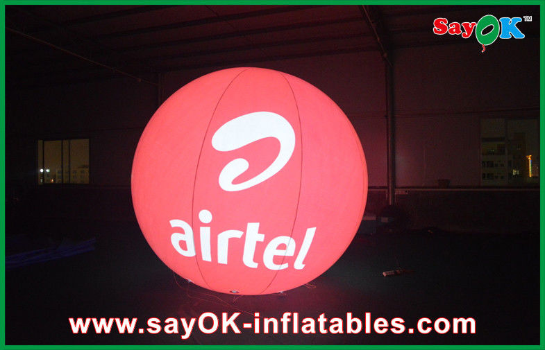 Outdoor Red Bottom Led Inflatable Helium Ballon 0.18mm PVC