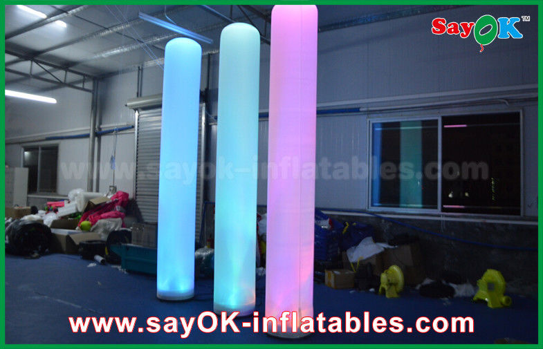 3m Tall Nylon Cloth Inflatable Lighting Decoration Pillar Shape For Advertising