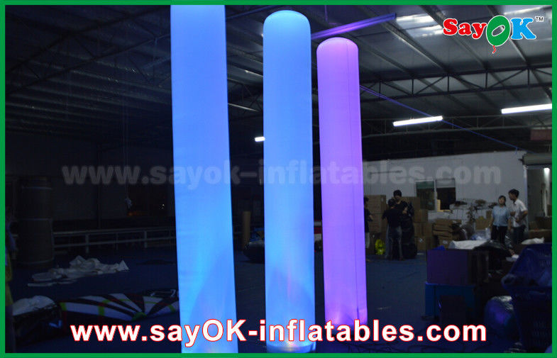 3m Tall Nylon Cloth Inflatable Lighting Decoration Pillar Shape For Advertising