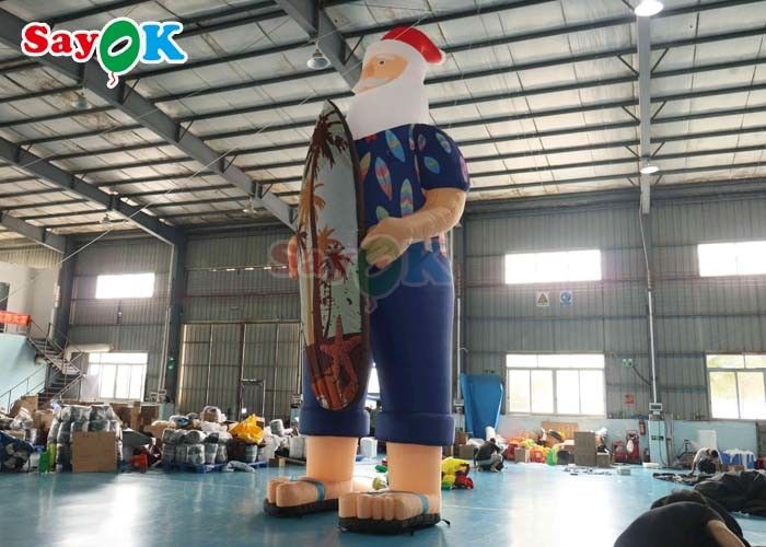 Hawaiian Christmas Decration Model Inflatable Santa Claus On Beach Size 7.6m