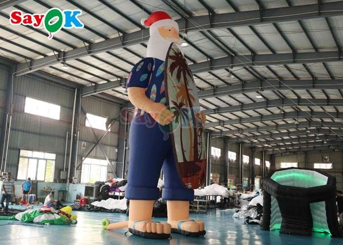 Hawaiian Christmas Decration Model Inflatable Santa Claus On Beach Size 7.6m