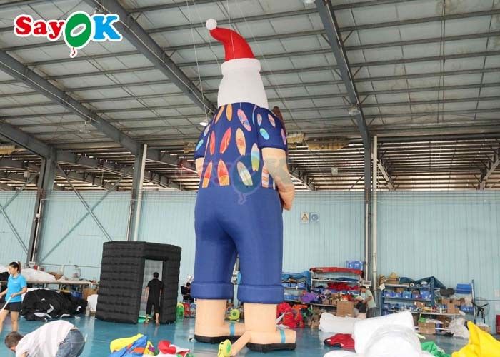 Hawaiian Christmas Decration Model Inflatable Santa Claus On Beach Size 7.6m