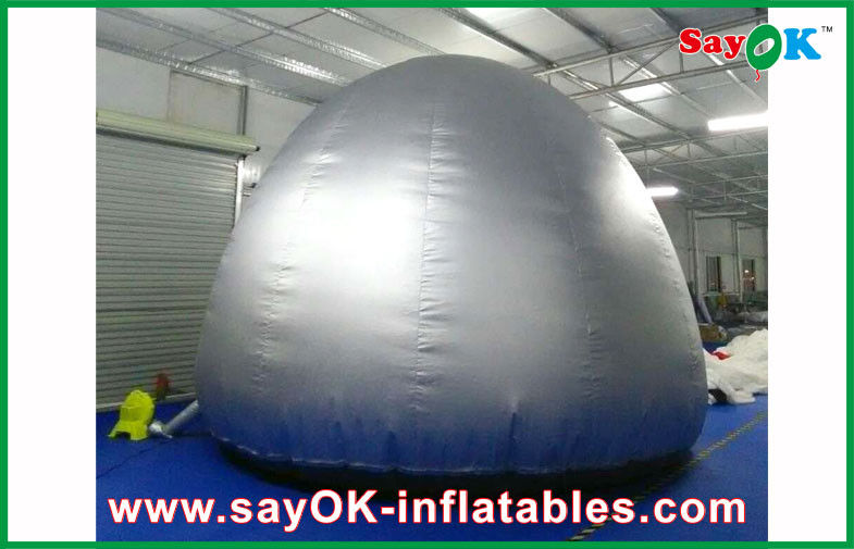 Silver Round  5m Inflatable Planetarium Dome With Projection Cloth Projection Tent