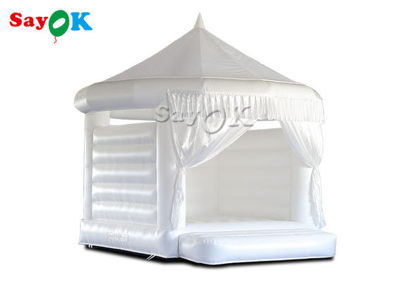 4.5x4.2x4.4mH হোয়াইট ওয়েডিং Inflatable Bouncy Castle