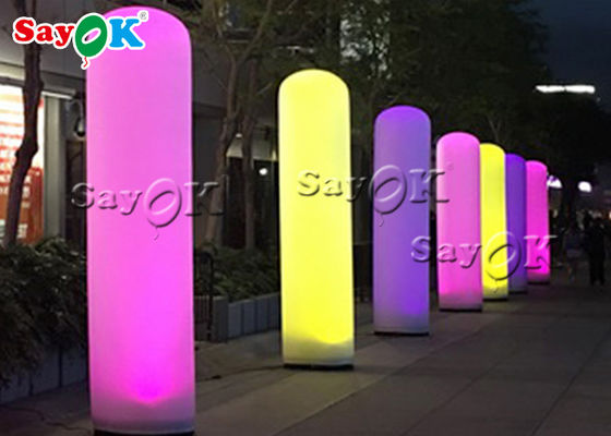 কাস্টমাইজড হোয়াইট এলইডি লাইটিং সজ্জা জন্য inflatable মডেল স্তম্ভ