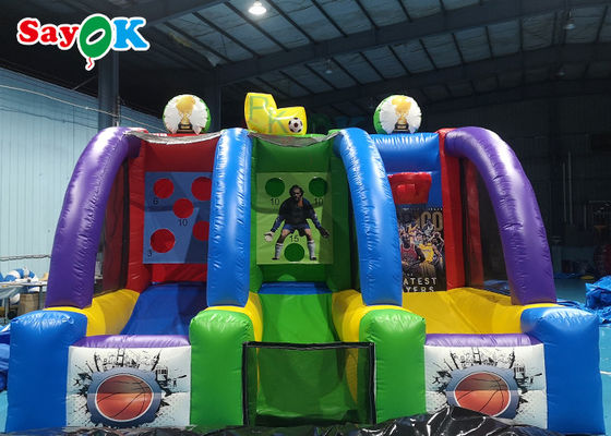 জায়ান্ট ইনফ্ল্যাটেবল বাস্কেটবল হুপস 5x3m মজার বাণিজ্যিক বাস্কেটবল শুটিং গেম