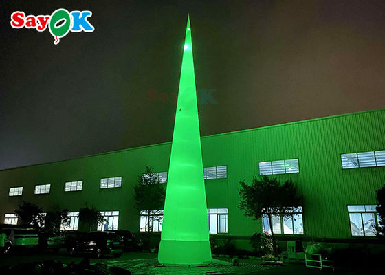 7m 23ft হোয়াইট LED ইনফ্ল্যাটেবল ট্রাফিক শঙ্কু সঙ্গে রং পরিবর্তন আলো