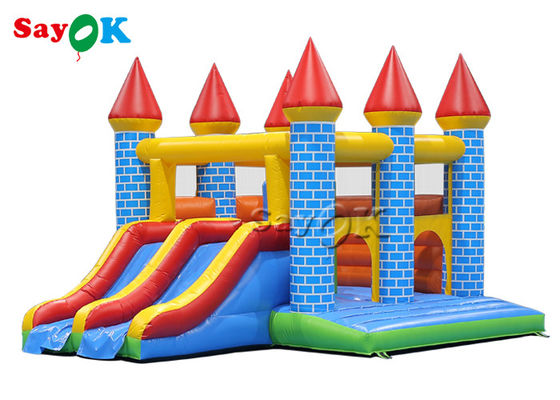 শিশুদের খেলার মাঠ 5 মি 16.40 ফুট স্লাইড সহ রঙিন inflatable ঝাঁকুনি ঘর