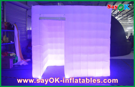 পোর্টেবল ফটো বুথ 210d অক্সফোর্ড কাপড় জলরোধী Inflatable ফটো বুথ তাঁবু বেগুনি LED আলো