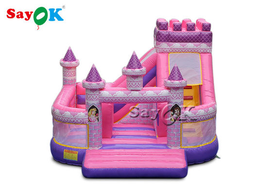 কিড ওয়াটারপ্রুফ রাজকুমারী গোলাপী inflatable Boucing কাসল 5x5.5x4.2m