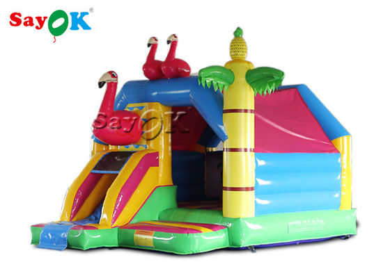 4.9x3.9x3.6mH ফ্লেমিংগো বাণিজ্যিক inflatable বাউন্স হাউস