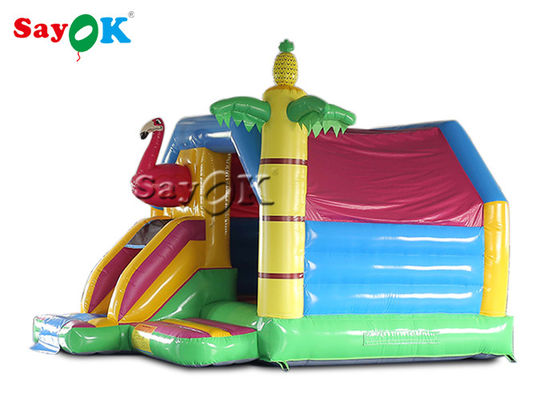 4.9x3.9x3.6mH ফ্লেমিংগো কমার্শিয়াল কিডস inflatable bouncer স্লাইড কম্বো