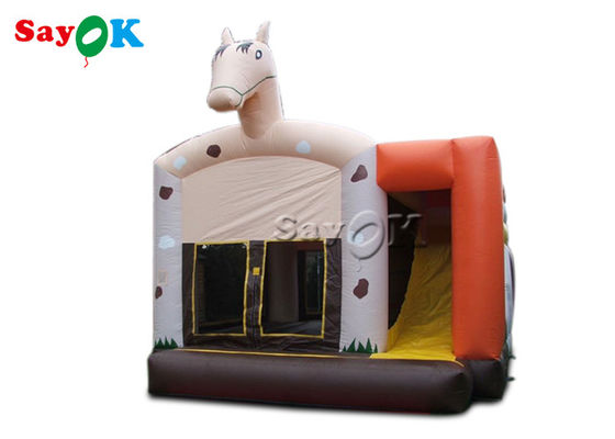 পিভিসি ডাবল সেচিং inflatable ঘোড়া বাউন্স কাসল জন্য পিছন উঠান