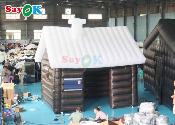 বিশাল আলো অক্সফোর্ড কাপড় inflatable ক্রিসমাস হাউস inflatable সান্তা হাউস