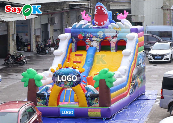 বাণিজ্যিক inflatable স্লাইড কার্টুন পিভিসি inflatable bouncer স্লাইড শিশু bounce কাসল মজা স্লাইড বাধা কোর্স