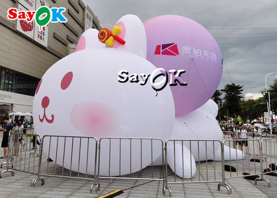 RGB নেতৃত্বাধীন আলোর সাথে inflatable Bunny Bunnies inflatable কার্টুন অক্ষর বহিরঙ্গন মল সজ্জা