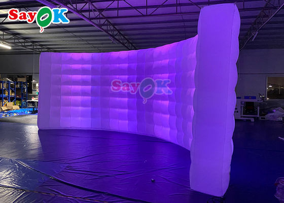 LED স্ট্রিপ সঙ্গে বাঁকা দেয়াল মাল্টি রঙের inflatable ব্যাকগ্রাউন্ড দেওয়াল ফটো বুথ দেওয়াল বিক্রয়ের জন্য