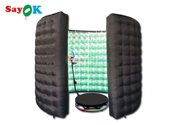 কাস্টম কালো inflatable ফটো বুথ পার্টি ইভেন্ট ব্লো আপ LED 360 ফটো বুথ ঘের
